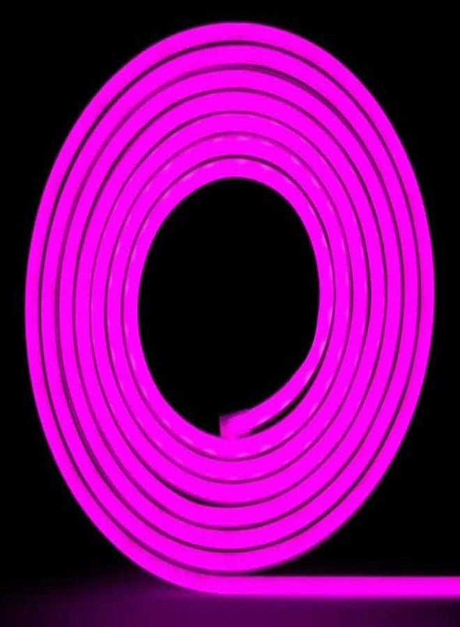 Gesto 16.4Feet Long with 12V Adaptor LED Strip Neon Rope Lights,Flat Silicone Neon Rope Light Flexible Cuttable String, IP65 Waterproof LED Strips for Indoor Outdoor Decoration(Purple) - Image 1
